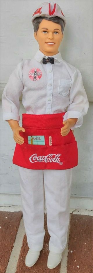 1999 Coca Cola Ken Soda Jerk Fountain Coke Doll - No Box - Some Issues
