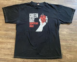 Green Day American Idiot Mens Size Xl T Shirt Black Large Logo Cinder Block