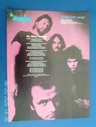 The Stranglers - No More Heroes - A4 Poster Advert 1980