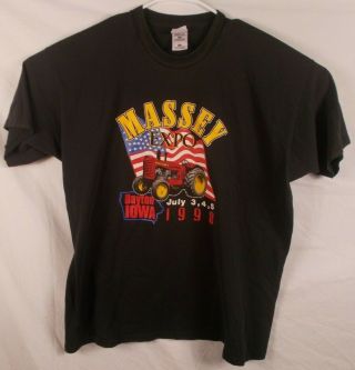 Vintage 1998 Massey Harris Expo Tractor Dayton Iowa T Shirt Size Xxl Black