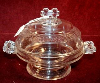 Wonderful Eapg Covered Butter Dish - Two Band Pattern - Doyle & Co.  Ca.  1880 