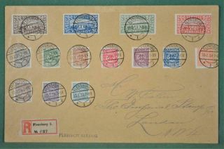 Slesvig Schleswig Germany Stamps Set On Cover From Flendburg To London (w189)