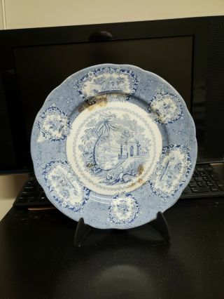 Antique Ridgways England Oriental 9.  5 " Ironstone Blue Plate