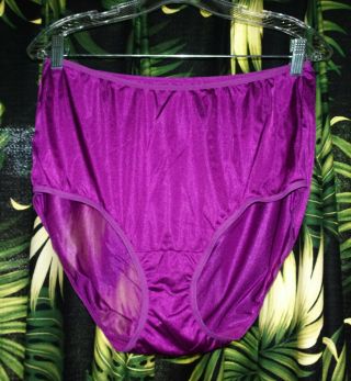 Vintage Fuchsia Granny Pantie Size 10 Panty Brief High Waist Pinup Retro
