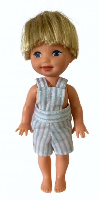 Vtg Mattel Barbie Kelly Doll 1994 Tommy Boy Doll Blonde Blue Stripe Outfit 4 - 1/2