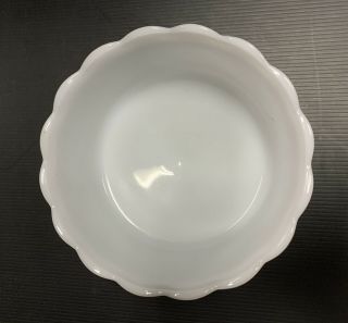 Vintage Milk Glass Pedestal Fruit Bowl Candy Dish M6000 Embossed Dish 2