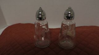 Princess House Crystal Heritage Pattern Salt And Pepper Shakers 4 1/4 " Retired