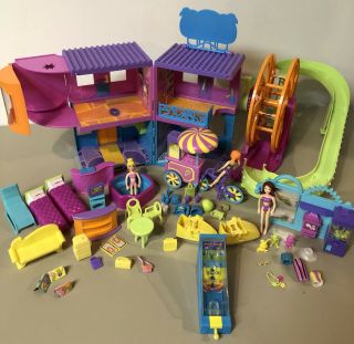 Fashion Polly Pocket Relaxin Resort Roller Hotel,  Coaster,  Popcorn Cart And More