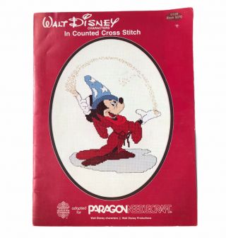Walt Disney Characters In Cross Stitch Book 5070 Paragon Mickey 13 Patterns 1980