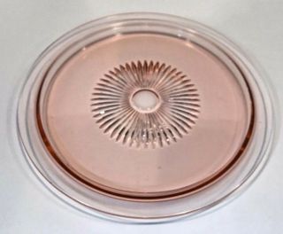 Vintage Pink Depression Glass Cake Plate/platter/tray Sunken Center 12 7/8 "
