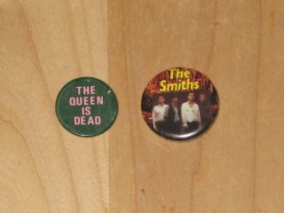 The Smiths 2x 1980s Badges/pins,  Inc.  The Queen Is Dead Official Promo