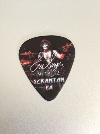 Kiss The Tour Us Live Icon Guitar Pick Eric Singer 9/18/12 Scranton Pa Drums