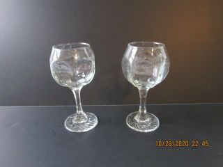 Set Of 2 Libbey Chivalry Clear Wine Goblet Glass Balloon