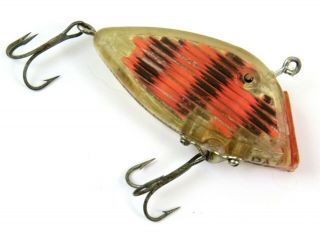 Vintage Red South Bend Optic Plastic Lenticular Crankbait Fishing Lure