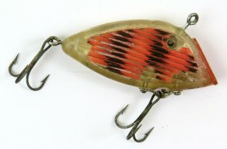 Vintage Red South Bend Optic Plastic Lenticular Crankbait Fishing Lure 2