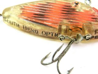 Vintage Red South Bend Optic Plastic Lenticular Crankbait Fishing Lure 3