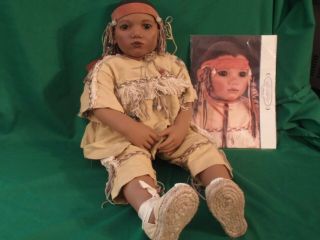 Awesome Annette Himstedt Indian Doll Puppen Kinder 25 Inches Box