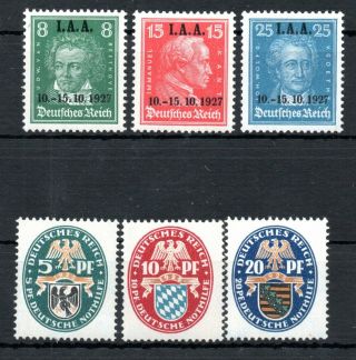 Deutsches Reich,  1925,  1927,  Scarce Set,  Iaa,  Mnh,  Expertized And More