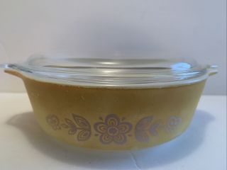 Pyrex Butterfly Gold 1 Cinderella Bake - Serve - Store Casserole Dish 471 - 1 - P.  T