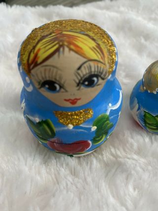 Russian Stacking Dolls Painted Wood Nesting Dolls Set Of 5 2.  5” -.  25”