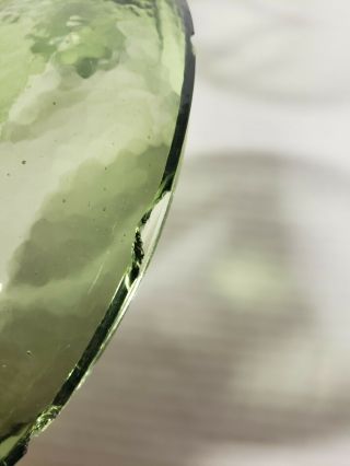 Vintage GREEN pedestal candy dish W LID Art DECO Set of 2 glass 3