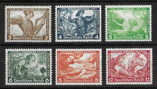 Germany Reich 1933 Nh Set Of 6 Stamps Michel 499 - 504 Cv €170