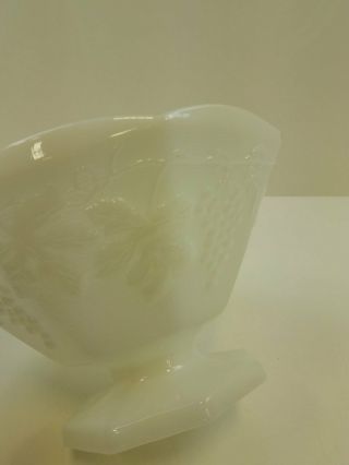 White Milk Glass Pedestal Fruit Bowl 2