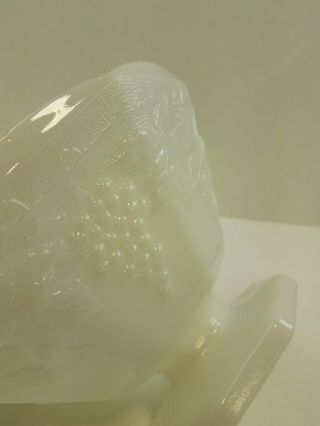 White Milk Glass Pedestal Fruit Bowl 3