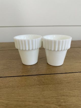 Fenton Milk Glass Toothpick holders or votives or mini planters 3