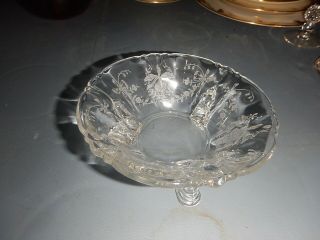 Heisey Glass Orchid Pattern Dolphin Footed Bowl Old Estate