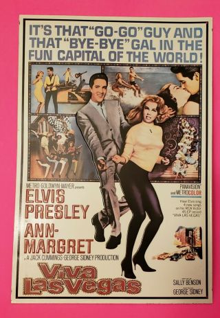 Elvis Presley Tin Vintage Movie Poster Viva Las Vegas Ann Margret 12×17