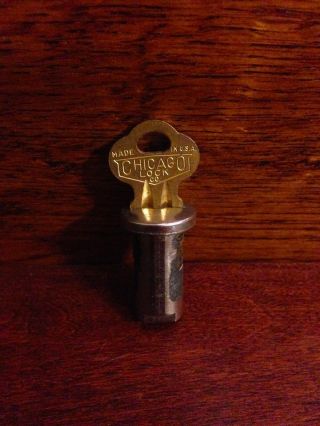 Lock And Key For Vintage Antique Gumball Candy Vending Machine With 1/4 Inch Rod