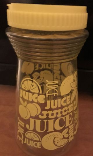 Vintage Glass Refrigerator Juice Jar Container - Screw On Lid - Pour Spout