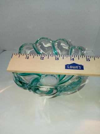 Mikasa Peppermint Swirl Crystal Clear Green Candy Dish