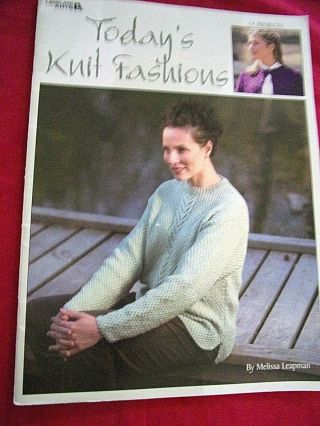 Vintage 2002 Leisure Arts " Todays Knit Fashions " Knitting Book Sz S - M - L - Xl