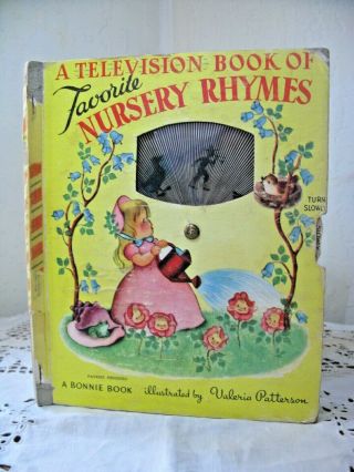 Vintage Kids Television Book Of Favorite Nursery Rhymes Wheel 1949 Hc