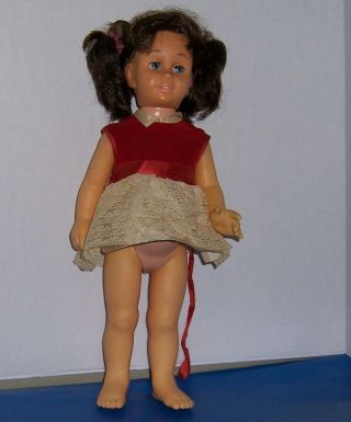 1960 Mattel Talking Chatty Cathy Dark Hair Pigtails Doll Dress