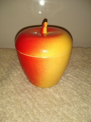 Vintage Fire King Apple Glass Sugar Jam Jelly Jar Container With Lid