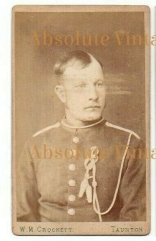 Military Cdv Photograph Soldier In Uniform W.  M.  Crockett Taunton Somerset C.  1880