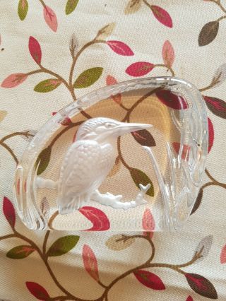 Vintage Wedgwood Glass Crystal Bird - Kingfisher Paperweight/ornament.