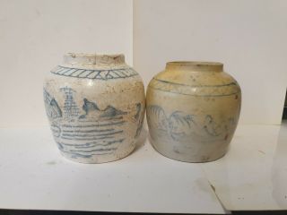 2 Different 18th /early 19th Century Chinese Ginger Jars