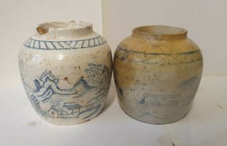 2 different 18th /early 19th century Chinese Ginger Jars 2