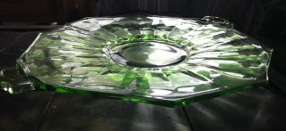 Vintage Green Depression Glass Cake Plate Kitchen Baking 3
