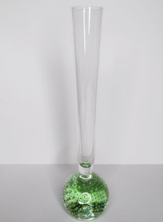 Hand Blown Glass Bud Vase With Controled Bubbles
