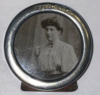 A Lovely Diminutive Antique Hallmarked Silver Photograph Frame Birmingham 1900