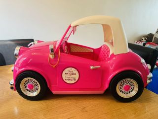 Our Generation Retro Pink Cruise Convertible Car W/ Real Fm Radio For 18 " Doll
