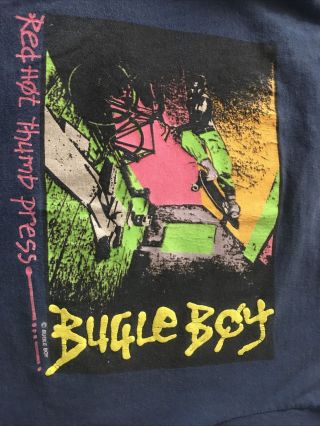 Vintage Bugle Boy T Shirt 80’s 90’s Single Stitch Red Hot Thumb Press