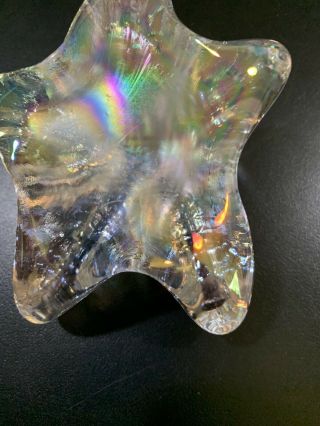 Recycled Art Glass Iridescent Starfish ✨Star Paperweight Beach Murano Fire Light 3