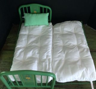 American Girl Green Metal Trundle Bed Mattress & Pillow