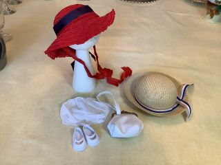 Vintage Doll Straw Hat,  Purse,  Shoes,  Panties Friends Mother Had Doll Hospital